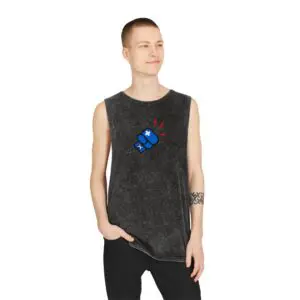 "The Punchout" Logo Unisex Stonewash Tank Top
